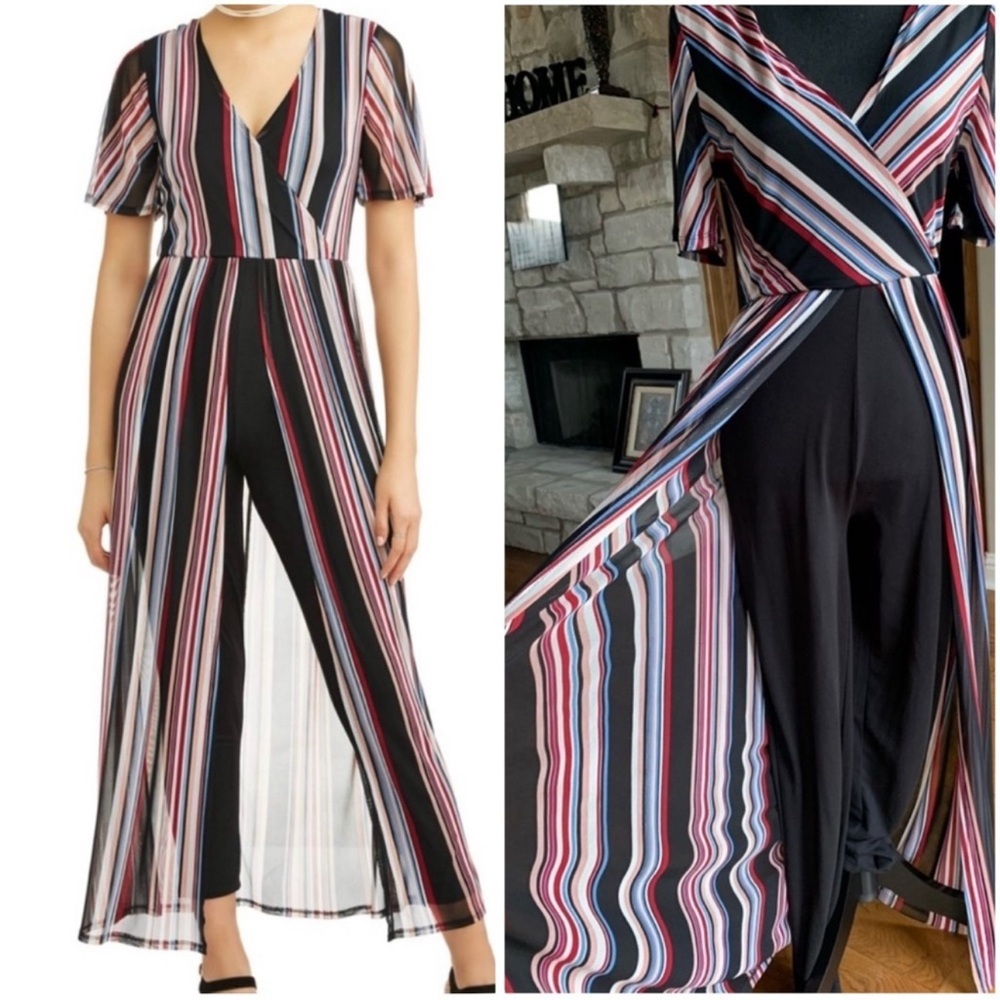 No Boundaries Multicolor Stripe‎ Jumpsuit